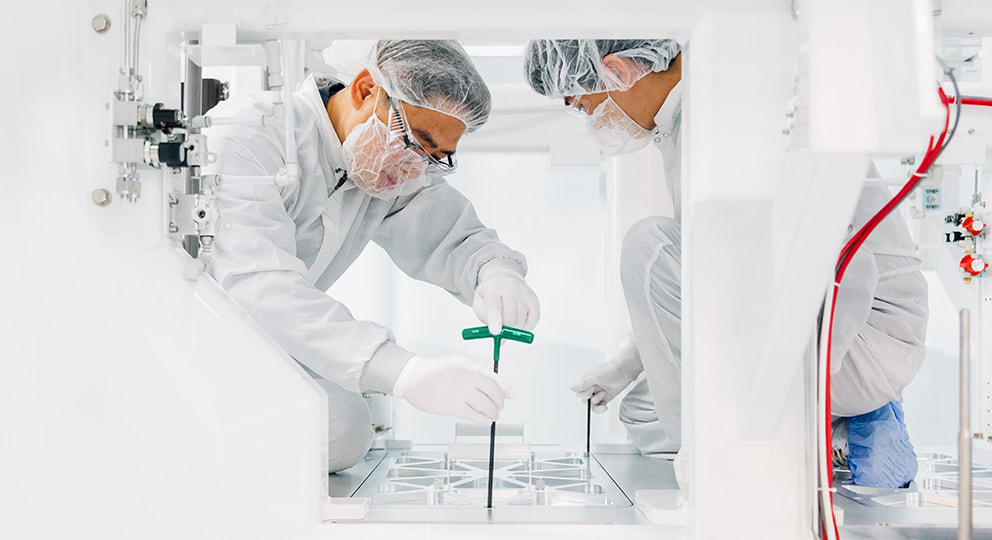 Group of employees working with children