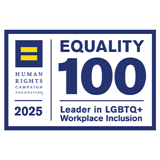Human Rights Campaign 2025 Equality 100 award badge